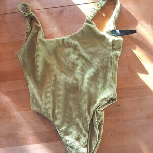 Volcom Brand New Ribbed Olive Green One Piece Suit M
